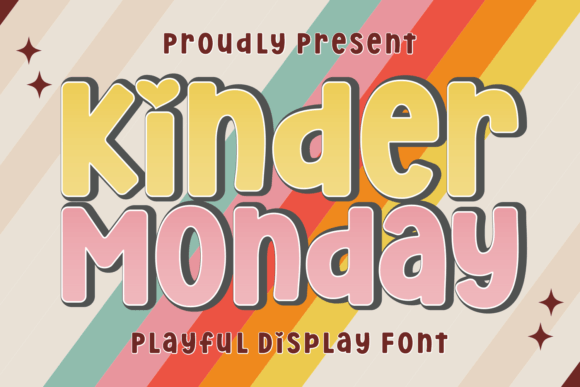 Kinder Monday: A Bold Display Font for Joyful Web Design